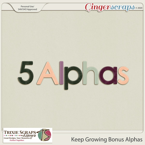 Keep Growing Bonus Alphas by Trixie Scraps Designs