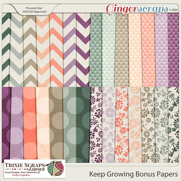 Keep Growing Bonus Papers by Trixie Scraps Designs