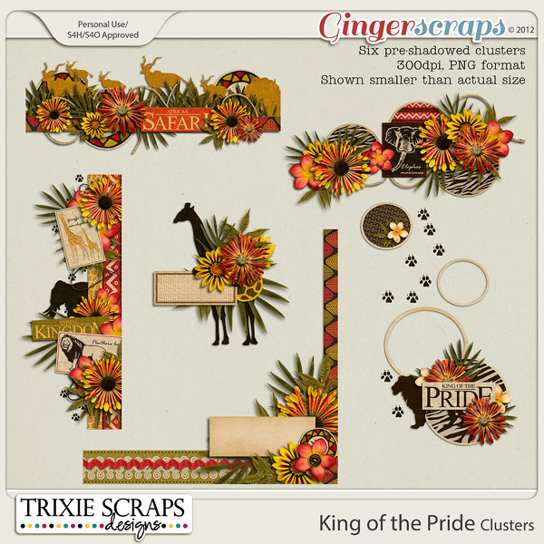 King of the Pride Clusters by Trixie Scraps Designs