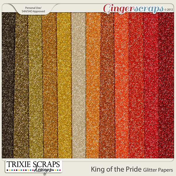 King of the Pride Glitter Papers by Trixie Scraps Designs