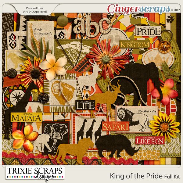 King of the Pride Full Kit by Trixie Scraps Designs