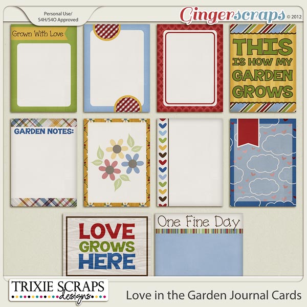 Love in the Garden Journal Cards by Trixie Scraps Designs