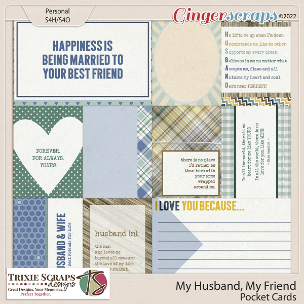 My Husband My Friend Pocket Cards by Trixie Scraps Designs