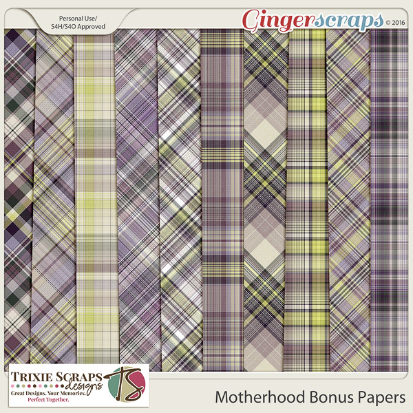 Motherhood Bonus Papers by Trixie Scraps Designs
