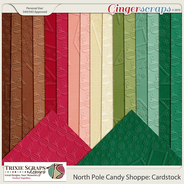 North Pole Candy Shoppe Cardstock by Trixie Scraps Designs