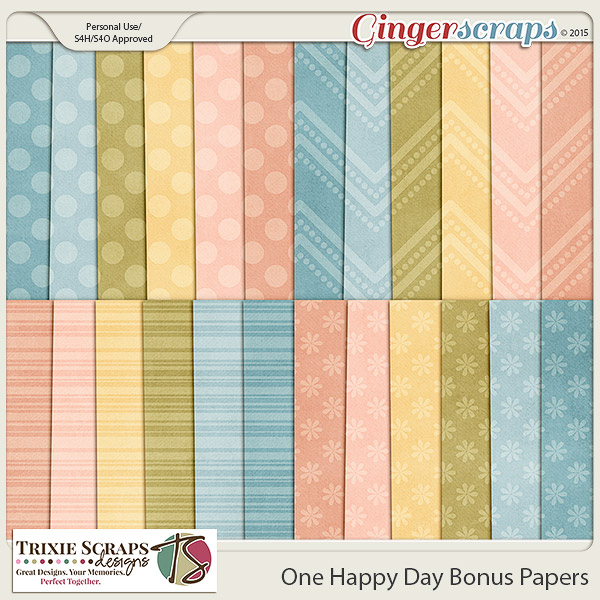 One Happy Day Bonus Papers by Trixie Scraps Designs