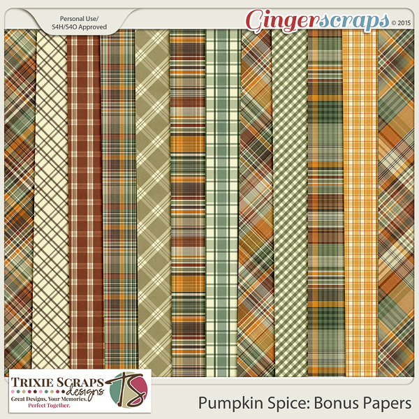 Pumpkin Spice Bonus Papers by Trixie Scraps Designs
