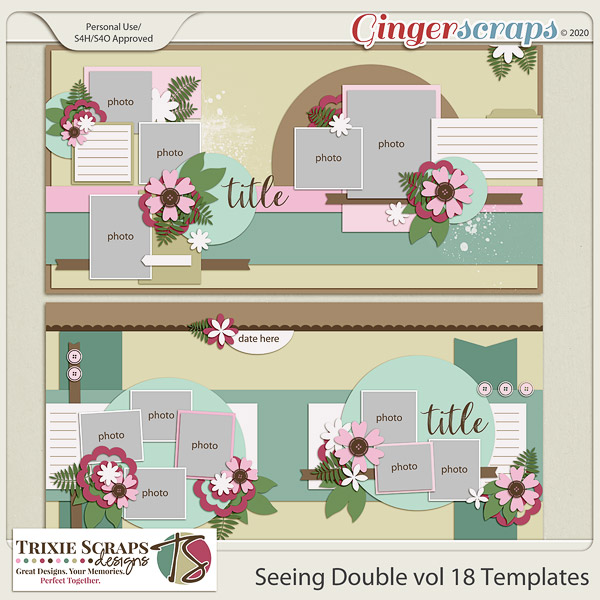 Seeing Double vol 18 Template Pack by Trixie Scraps Designs