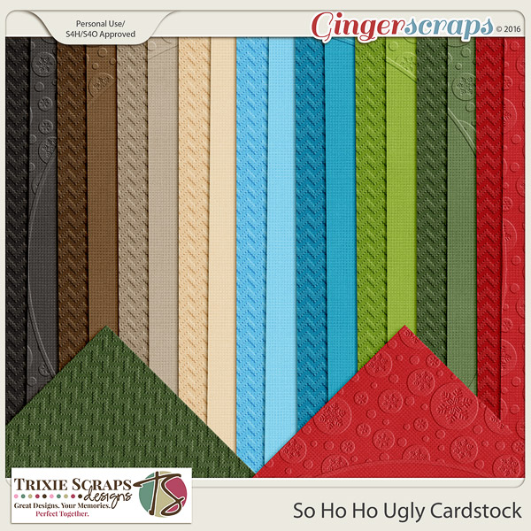 So Ho Ho Ugly Cardstock by Trixie Scraps Designs
