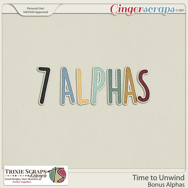 Time to Unwind Bonus Alphas by Trixie Scraps Designs