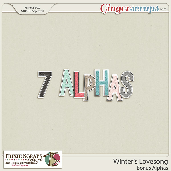 Winter's Lovesong Bonus Alphas by Trixie Scraps Designs