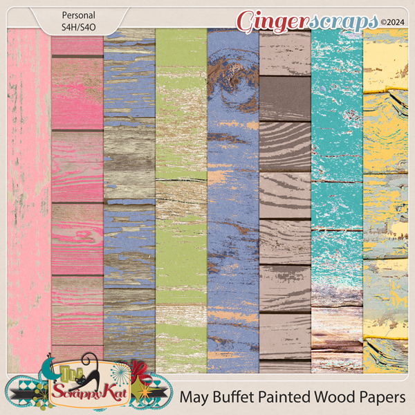May Buffet Painted Wood Papers by The Scrappy Kat