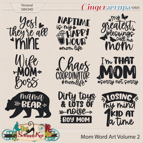 Mom Word Art Volume 2 by The Scrappy Kat