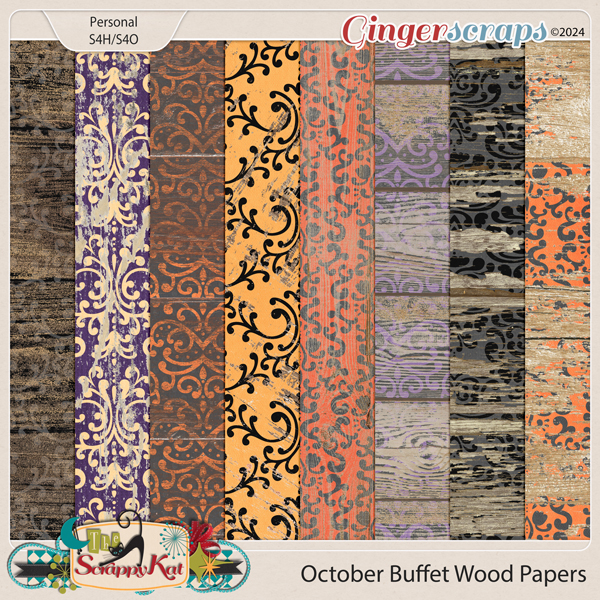 October 2024 Buffet Painted Wood Papers by The Scrappy Kat