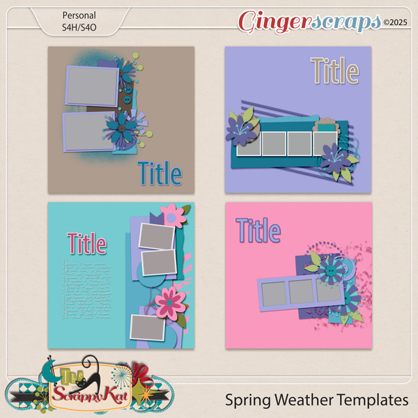 Spring Weather Layout Templates by The Scrappy Kat