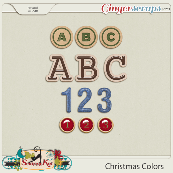 Christmas Colors Alpha by The Scrappy Kat