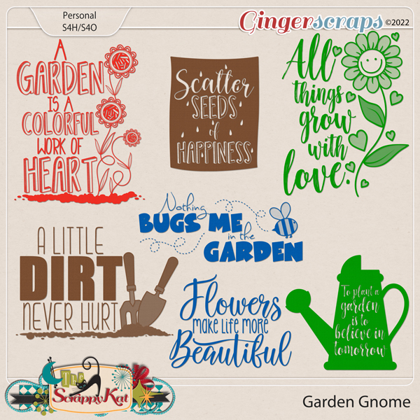 Garden Gnome Word Art by The Scrappy Kat