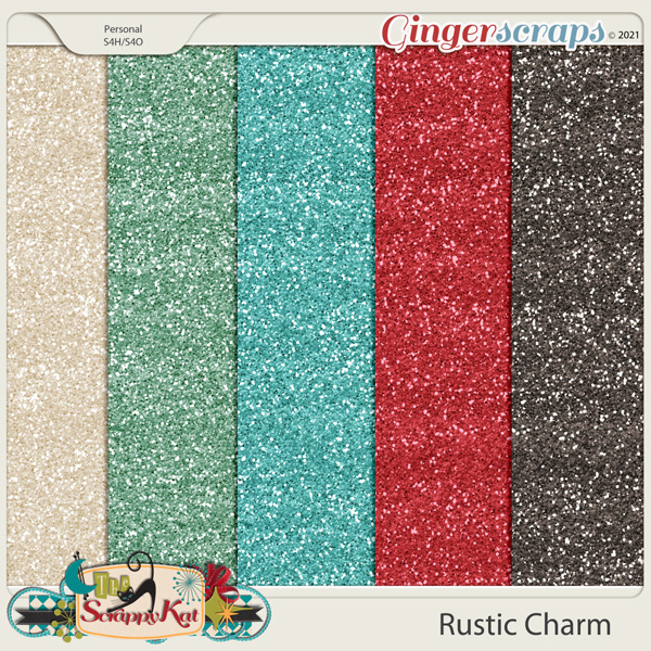 Rustic Charm Glitter Papers by The Scrappy Kat
