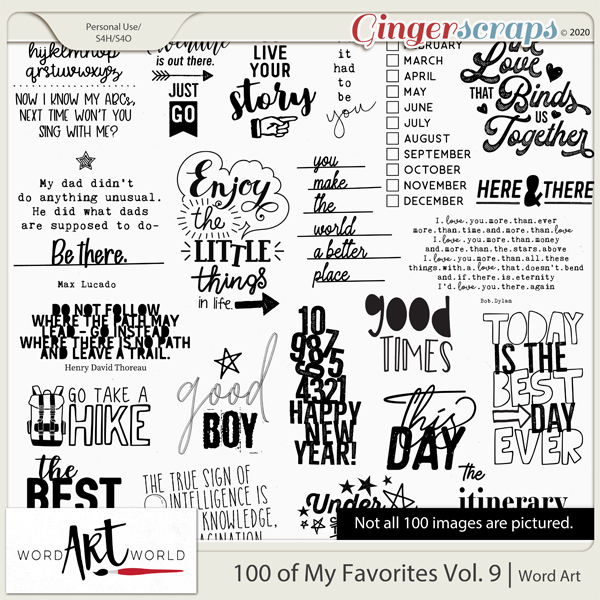 100 of My Favorites Vol 9 Word Art