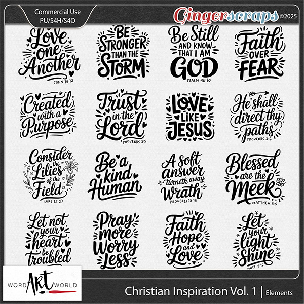 Christian Inspiration Vol 1 Word Art