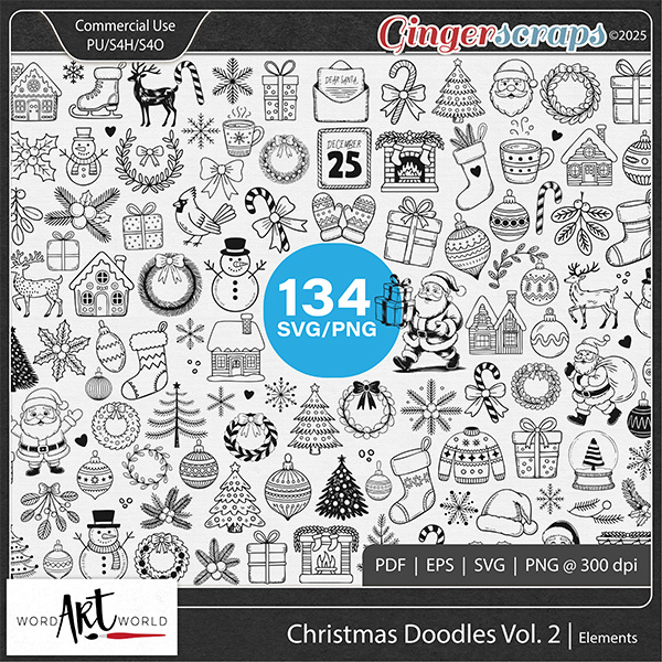 Christmas Doodles Vol 2 CU Elements