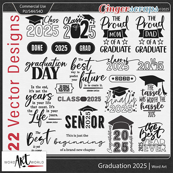 Graduation 2025 Word Art CU OK