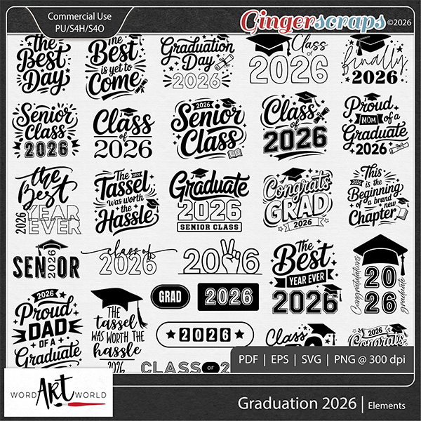 Graduation 2026 CU Word Art
