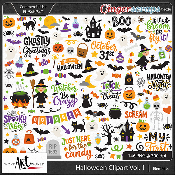 Halloween Clipart Vol. 1 CU OK