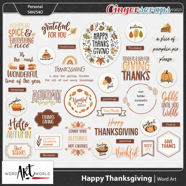Happy Thanksgiving Word Art