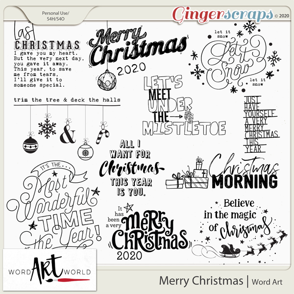 Merry Christmas Word Art