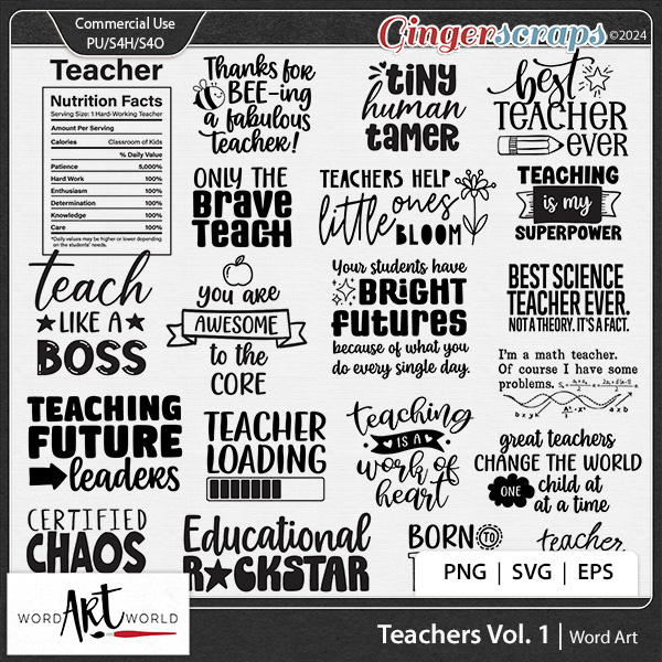 Teachers Vol 1 Word Art CU OK