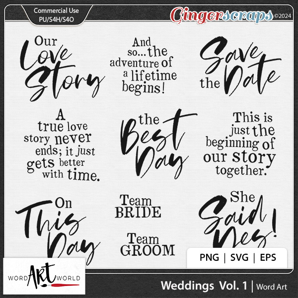 Weddings Vol 1 Word Art CU OK