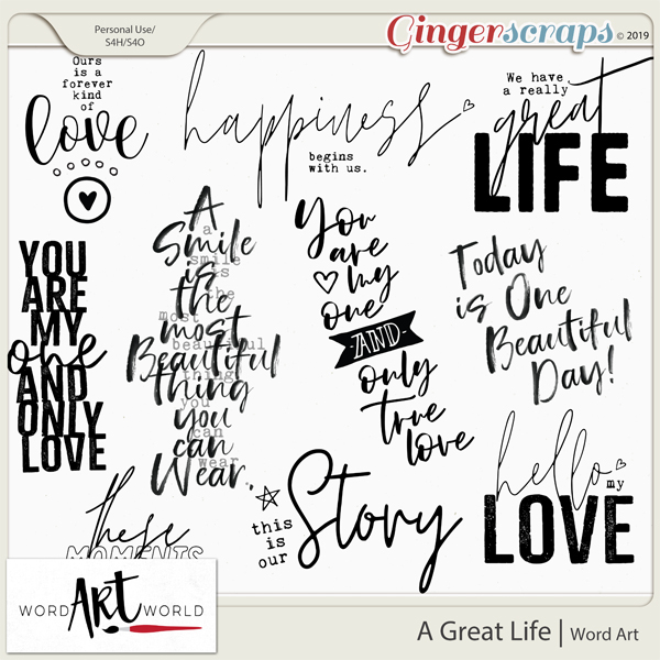 A Great Life Word Art