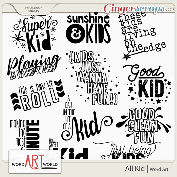 All Kid Word Art