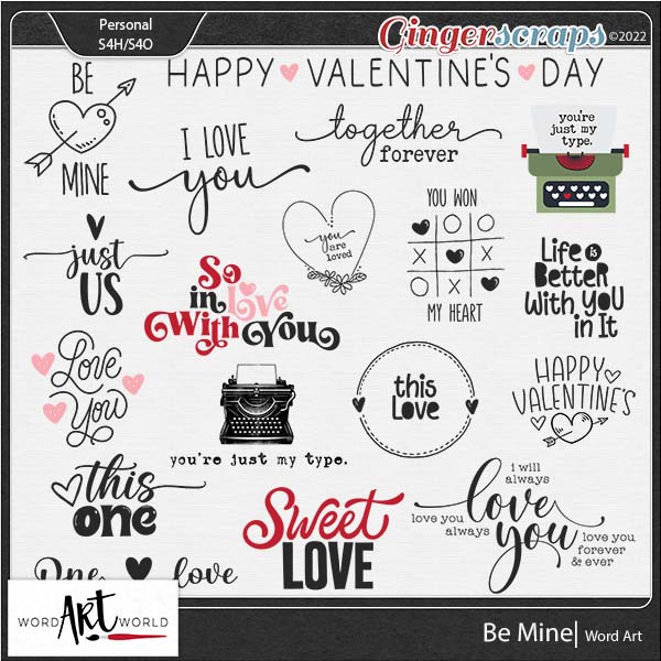 Be Mine Word Art