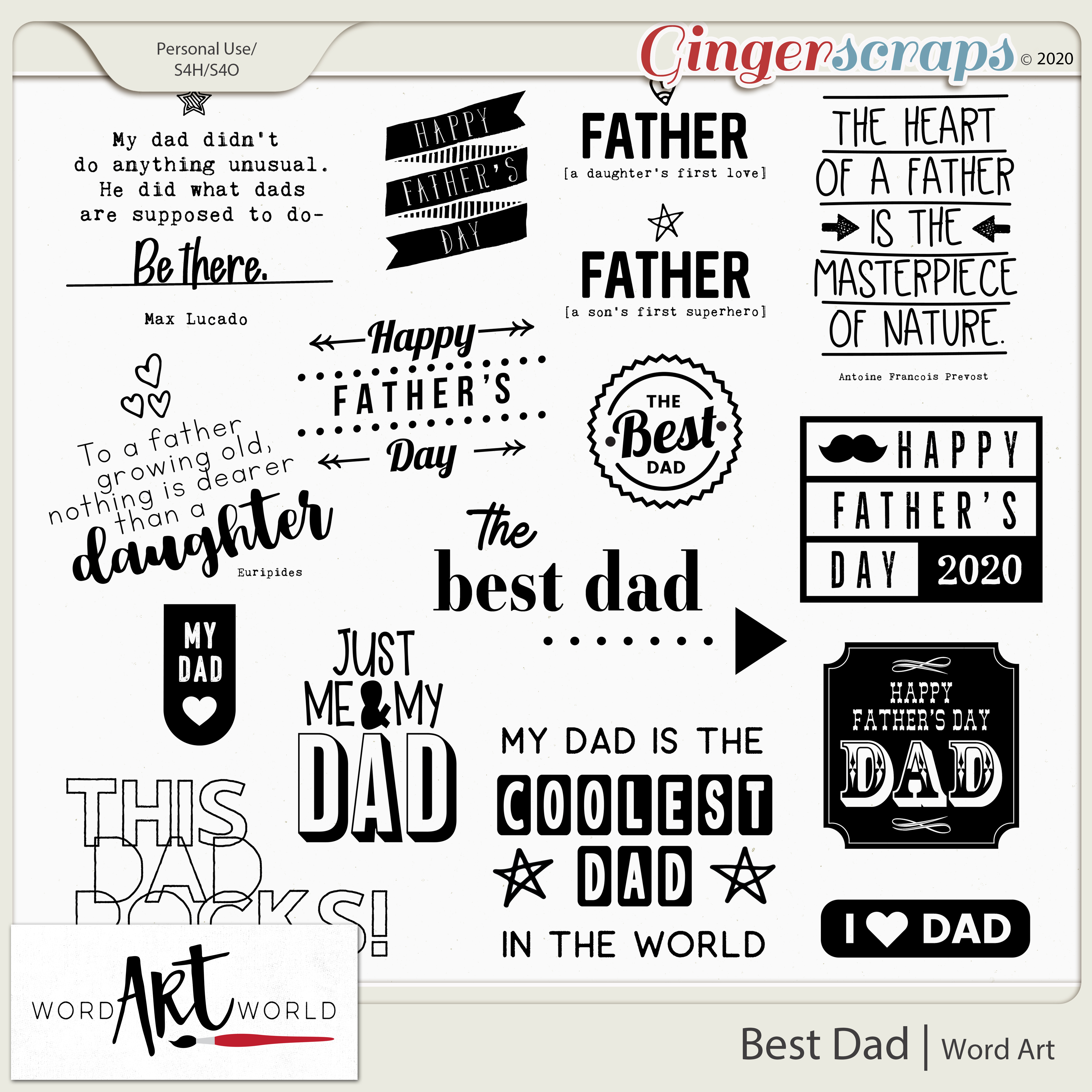 Best Dad Word Art