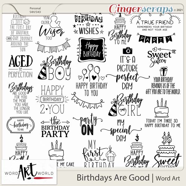 Birthdays Are Good Word Art