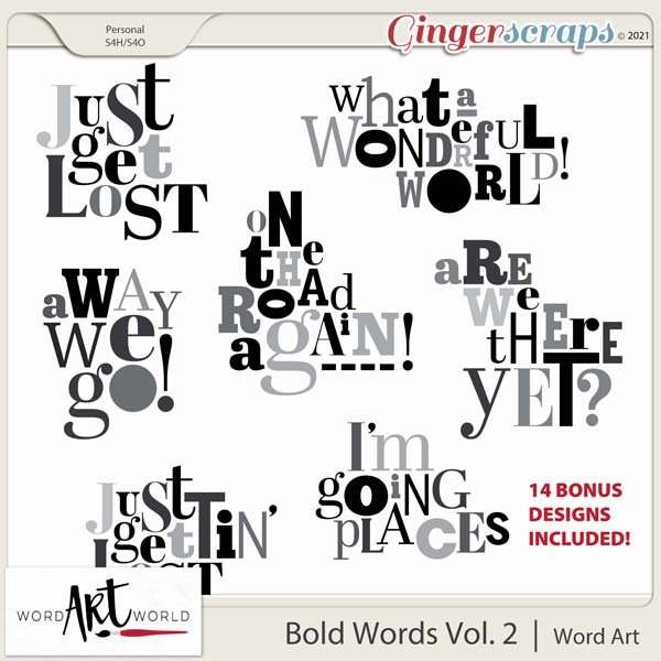 Bold Words Vol. 2 Word Art