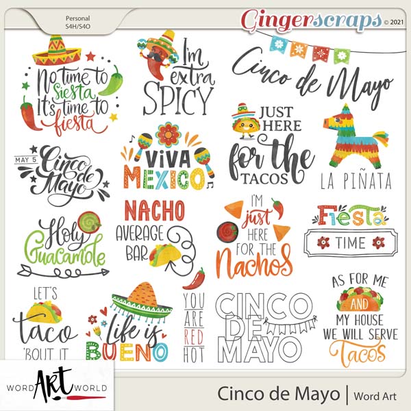 Cinco de Mayo Word Art