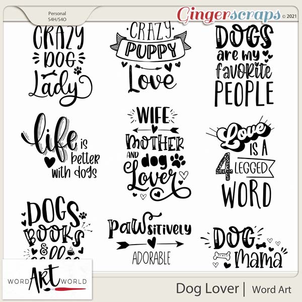 Dog Lover Word Art