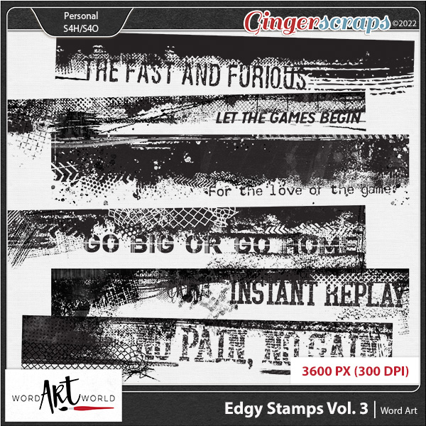 Edgy Stamps Vol 3 Word Art
