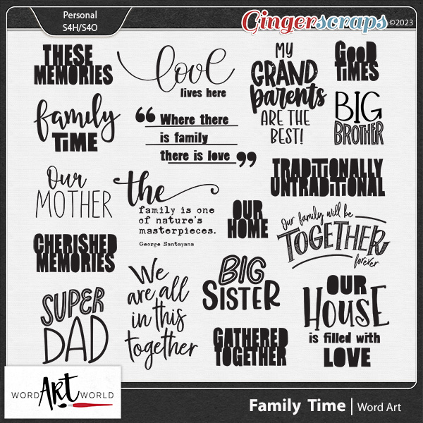 Family Time Word Art