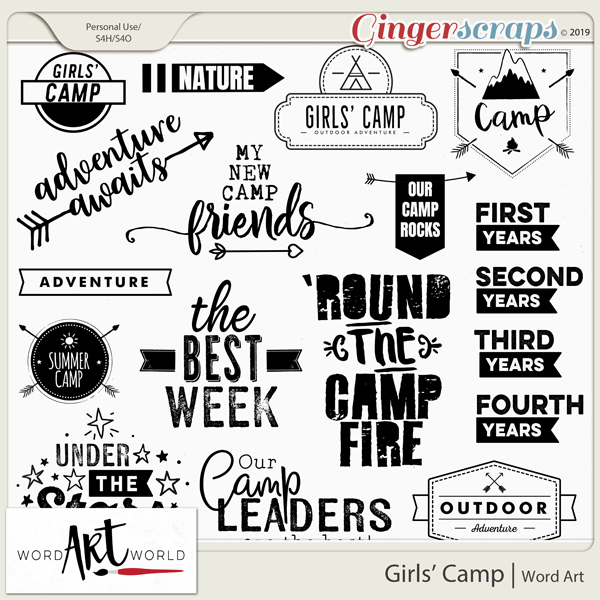 Girls' Camp Word Art