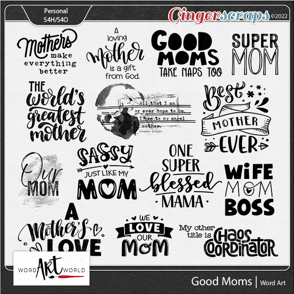 Good Moms Word Art