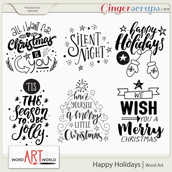 Happy Holidays Word Art