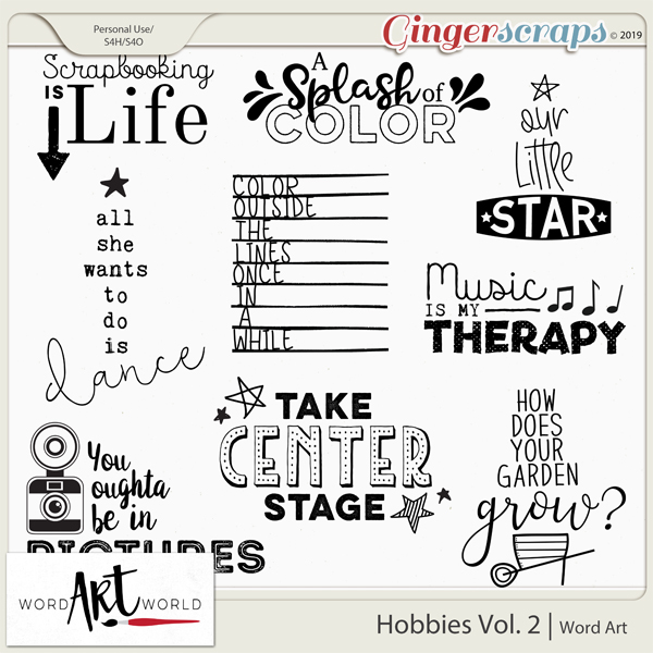 Hobbies Vol. 2 Word Art 