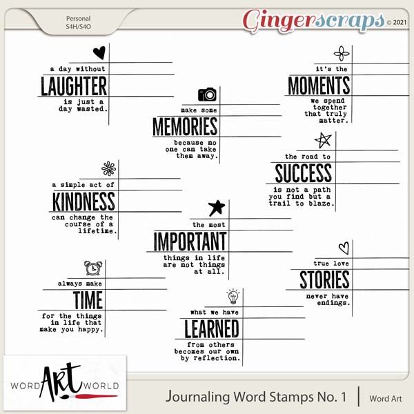 Journaling Word Stamps Word Art No. 1