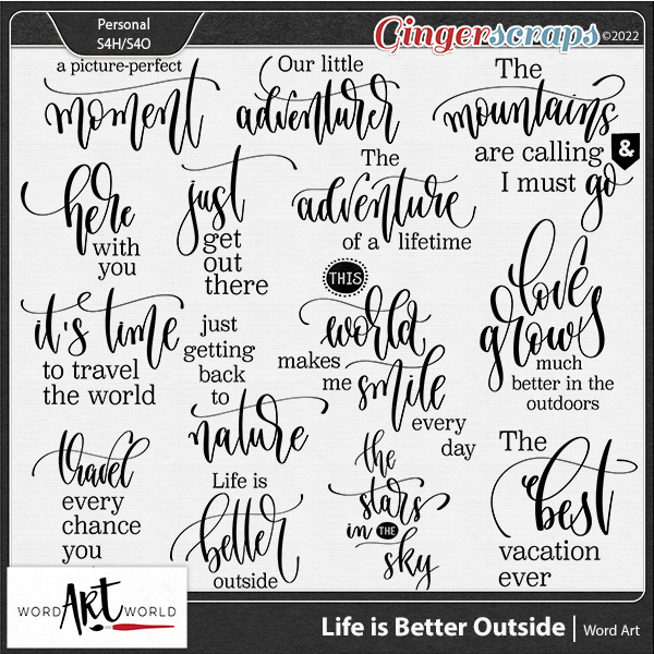 Life is Better Outside Word Art