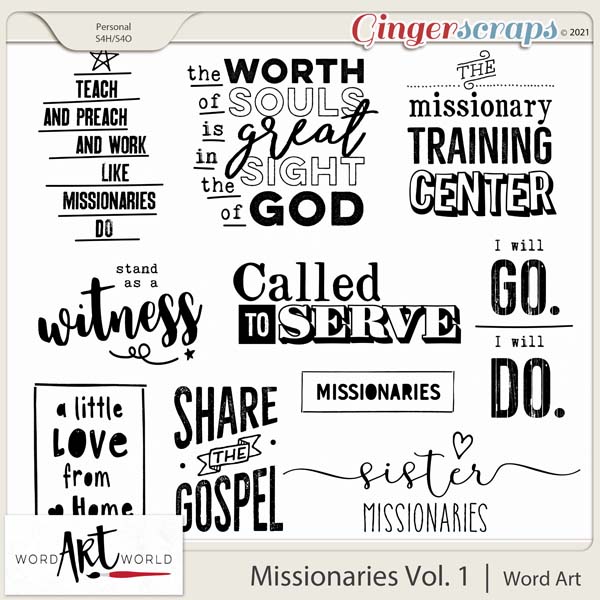 Missionary Work Vol. 1 Word Art