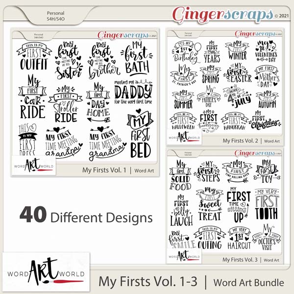 My Firsts Vol 1-3 Word Art Bundle